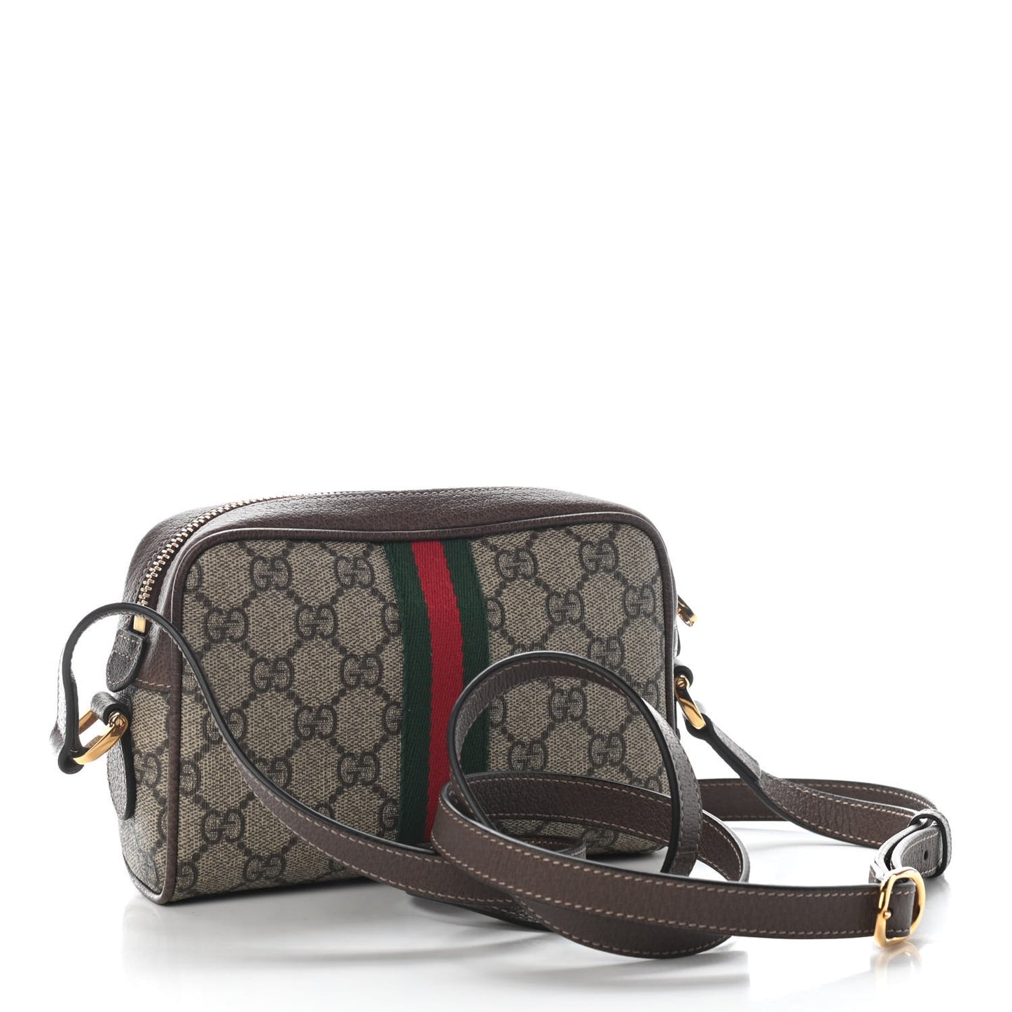 GG Supreme Monogram Web Mini Ophidia Shoulder Bag Brown