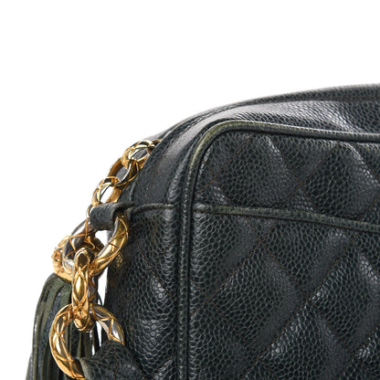 Chanel Caviar Quilted Tassel Camera Bag Dark Green 11 of 18