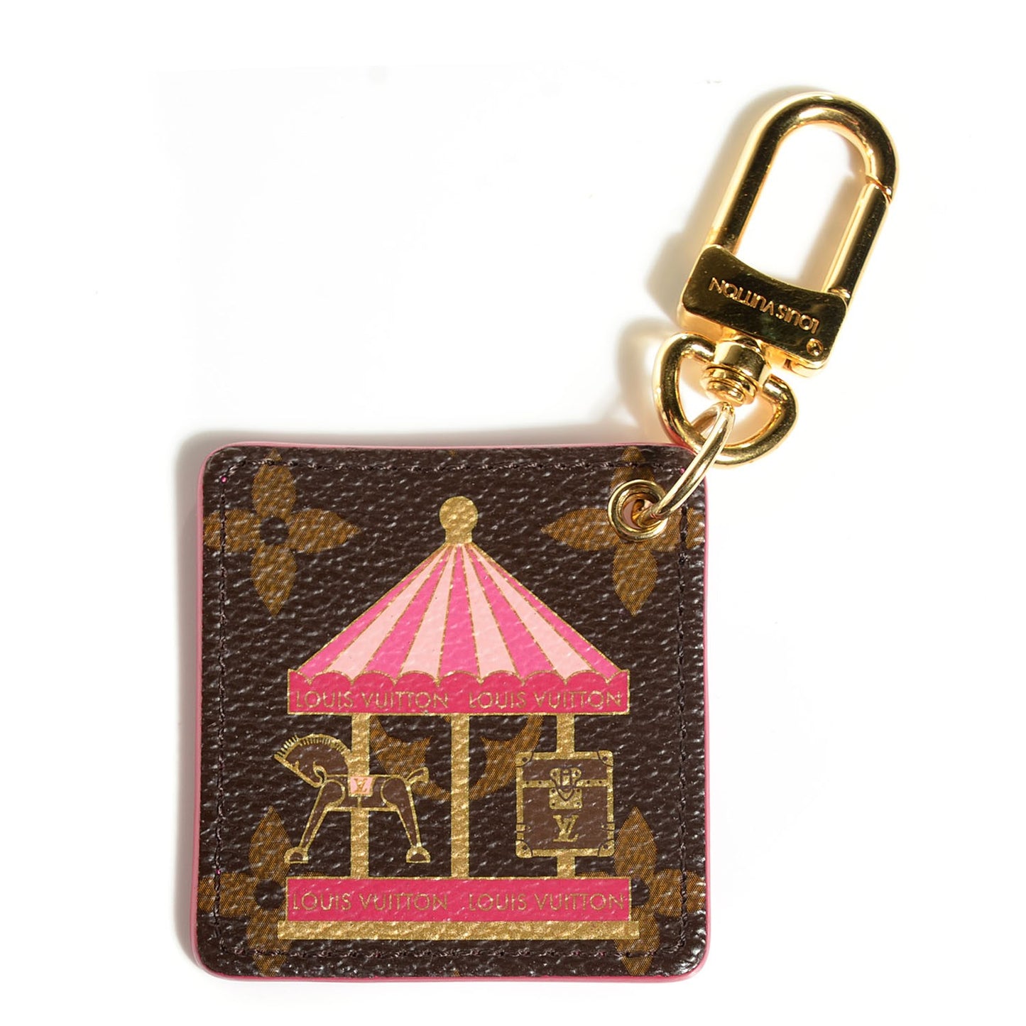 Monogram Illustre Carousel Bag Charm Key Ring Pink