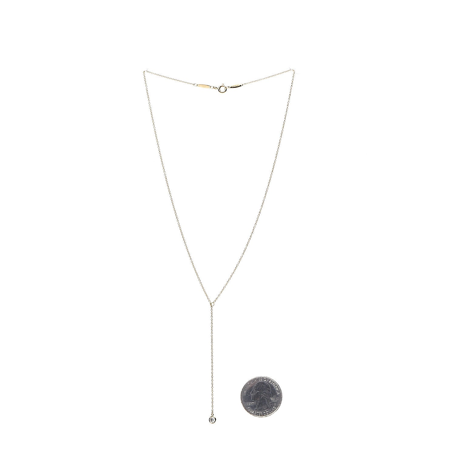 Tiffany 18K Yellow Gold Diamond .17ct Elsa Peretti Diamonds by the Yard Lariat Necklace 3 of 7