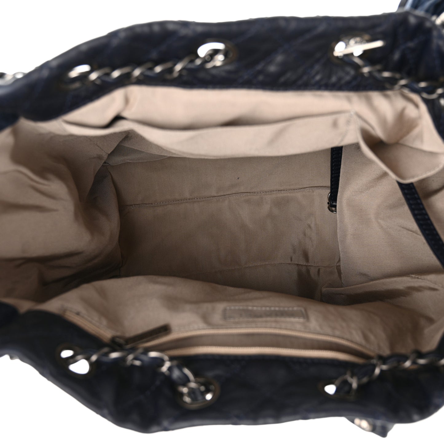 Goatskin Suede Calfskin Quilted Patchwork Drawstring Bag Blue