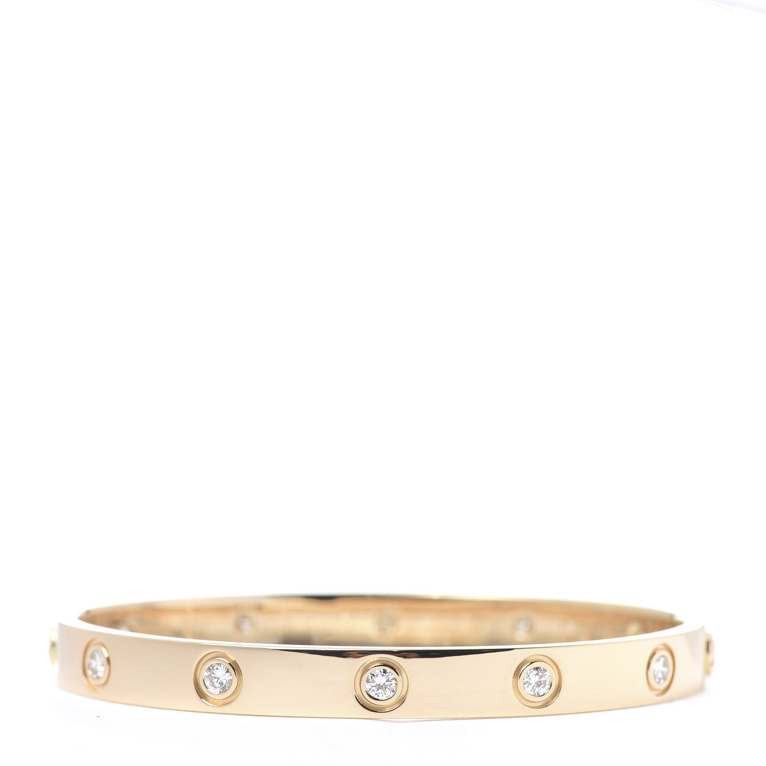Cartier 18K Yellow Gold 10 Diamond LOVE Bracelet 17 1 of 7