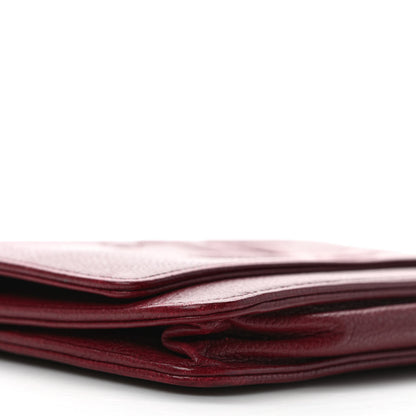 Chanel Caviar Timeless CC Wallet on Chain WOC Dark Red 9 of 10