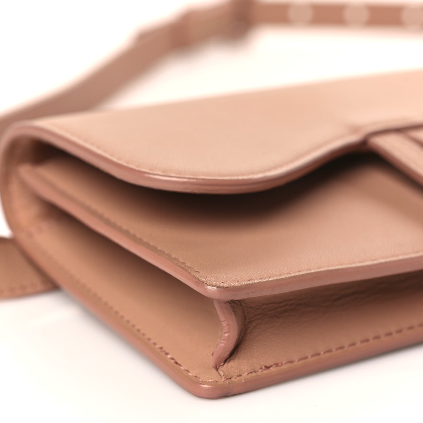 Ultra Matte Calfskin Saddle Belt Bag Rose Des Vents