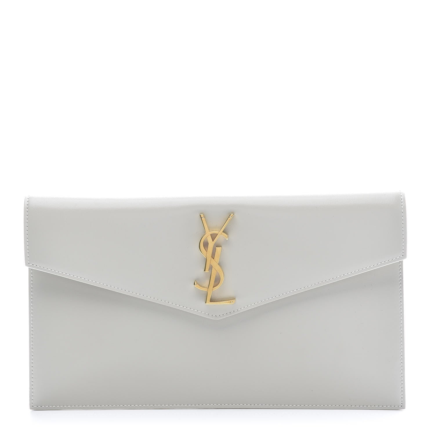 Saint Laurent Smooth Shiny Calfskin Uptown Pouch Crema Soft 1 of 10