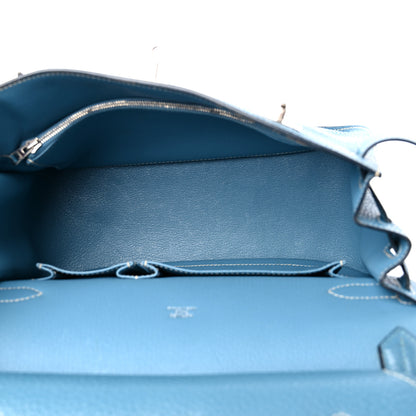 Hermes Taurillon Clemence Jypsiere 28 Blue Jean 5 of 13