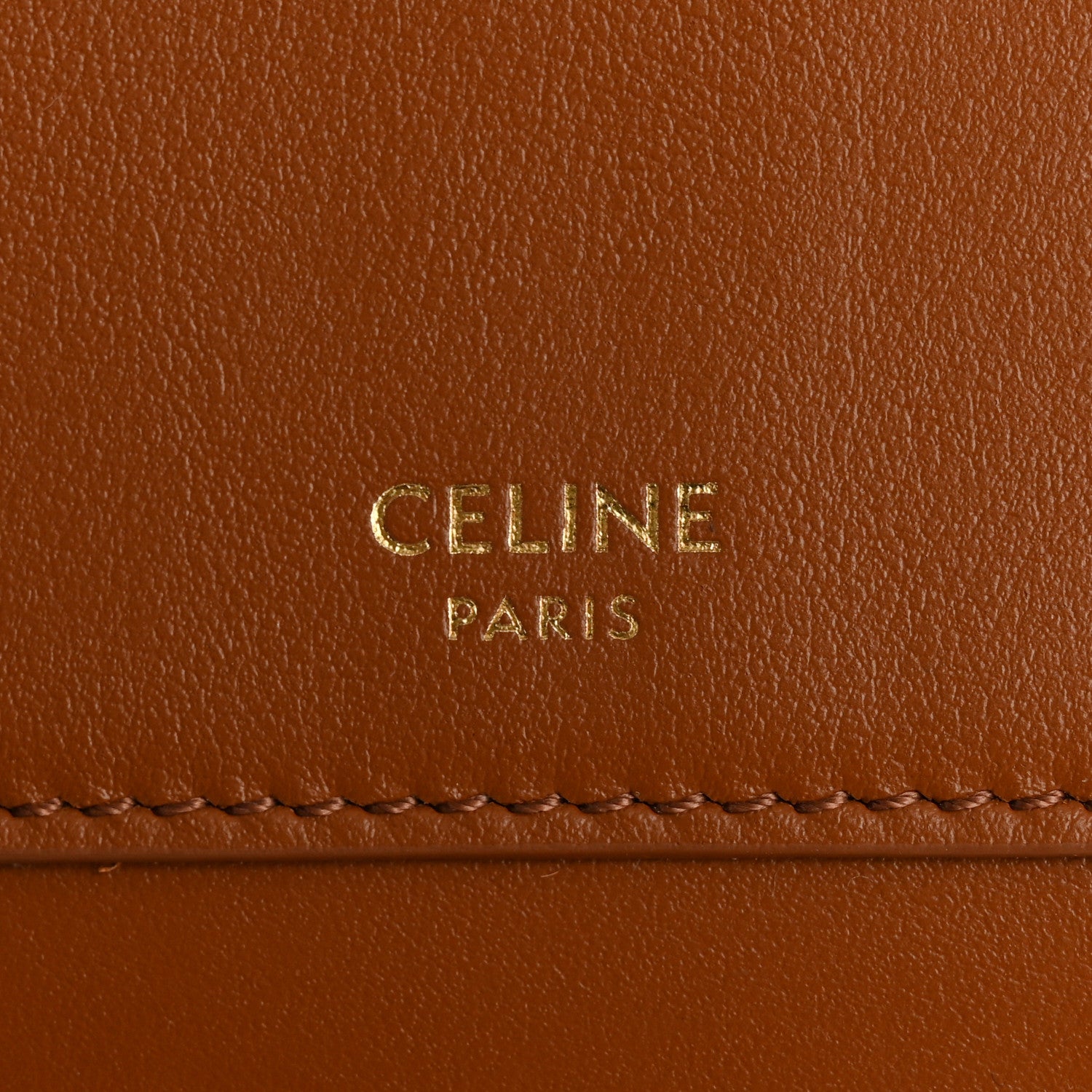 Celine Grained Calfskin Triomphe Medium Strap Nino Wallet Tan 6 of 10