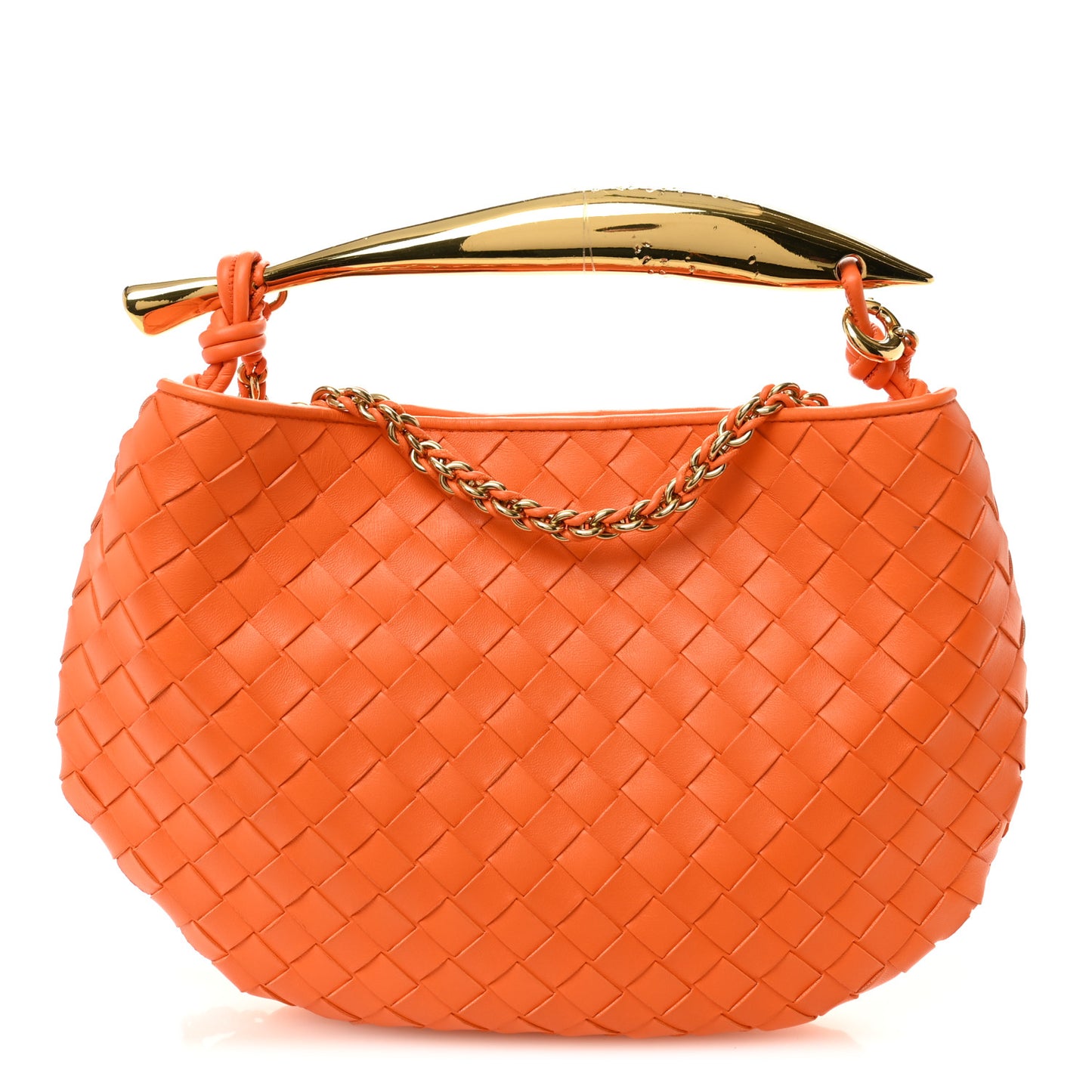 Nappa Intrecciato Sardine With Chain Bag Papaya