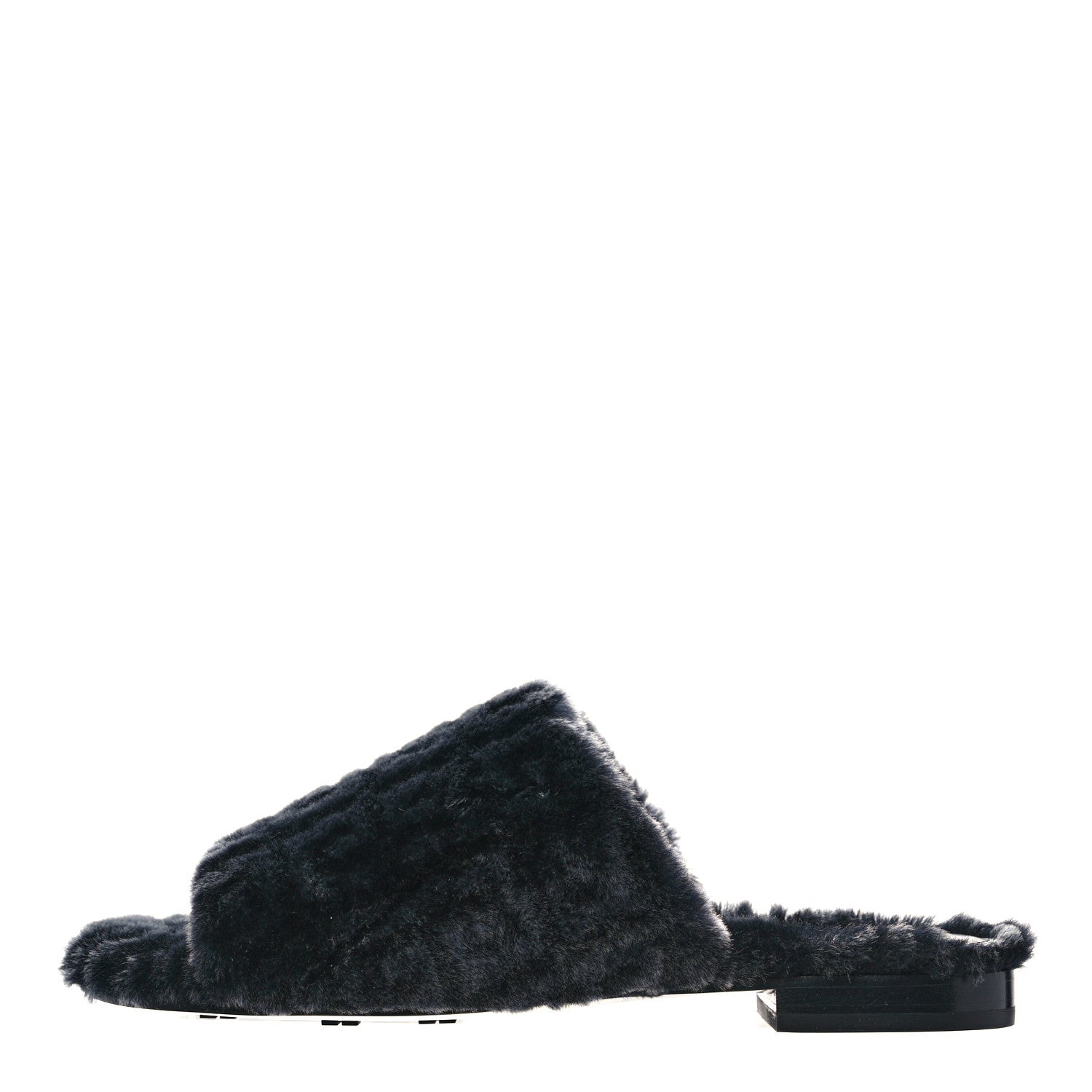 Givenchy Shearling 4G Logo Mule Slide Sandals 38.5 Black 1 of 8