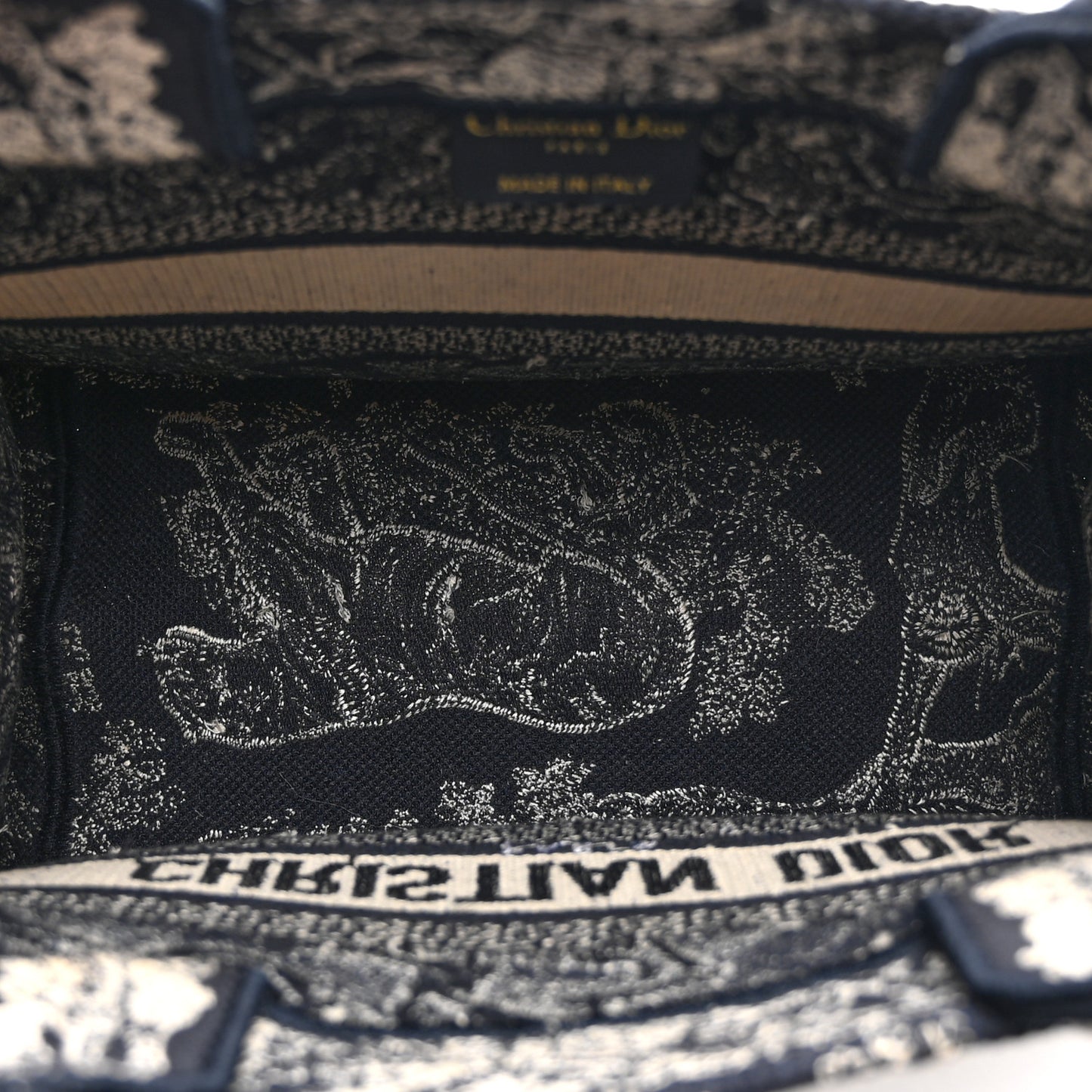 Canvas Embroidered Small Dioriviera Toile De Jouy Book Tote Blue
