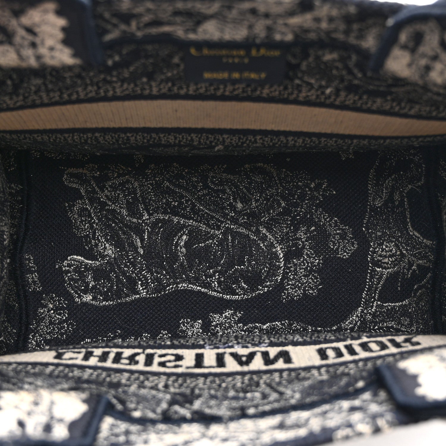 Christian Dior Canvas Embroidered Small Dioriviera Toile De Jouy Book Tote Blue 5 of 10