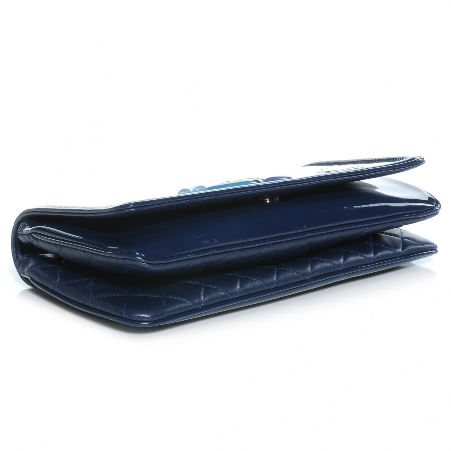 Chanel Vinyl Small Lipstick Flap Bag Blue 4 of 9