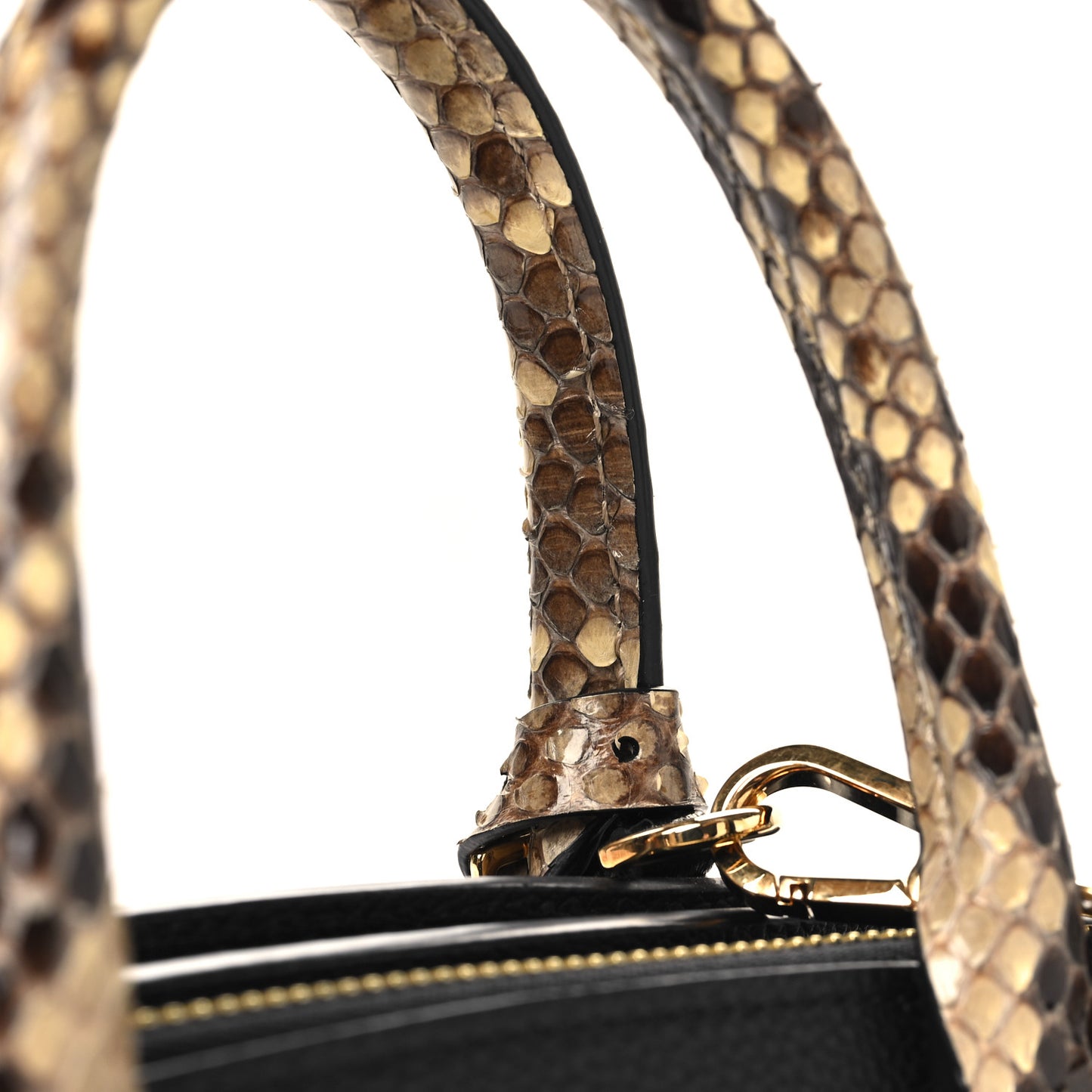 Taurillon Snakeskin City Steamer PM Black