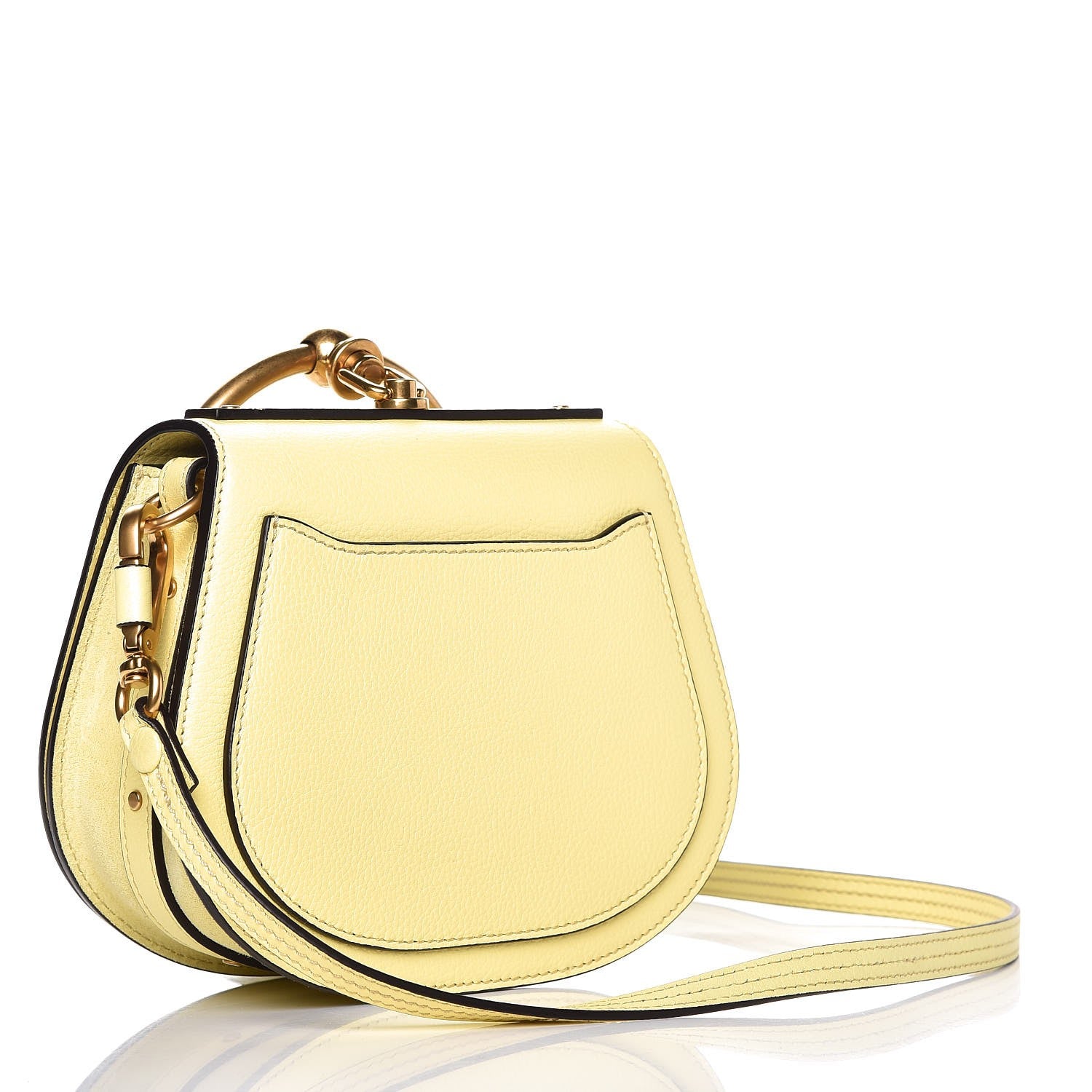 Chloe Calfskin Suede Small Nile Bracelet Bag Lemonade 3 of 7