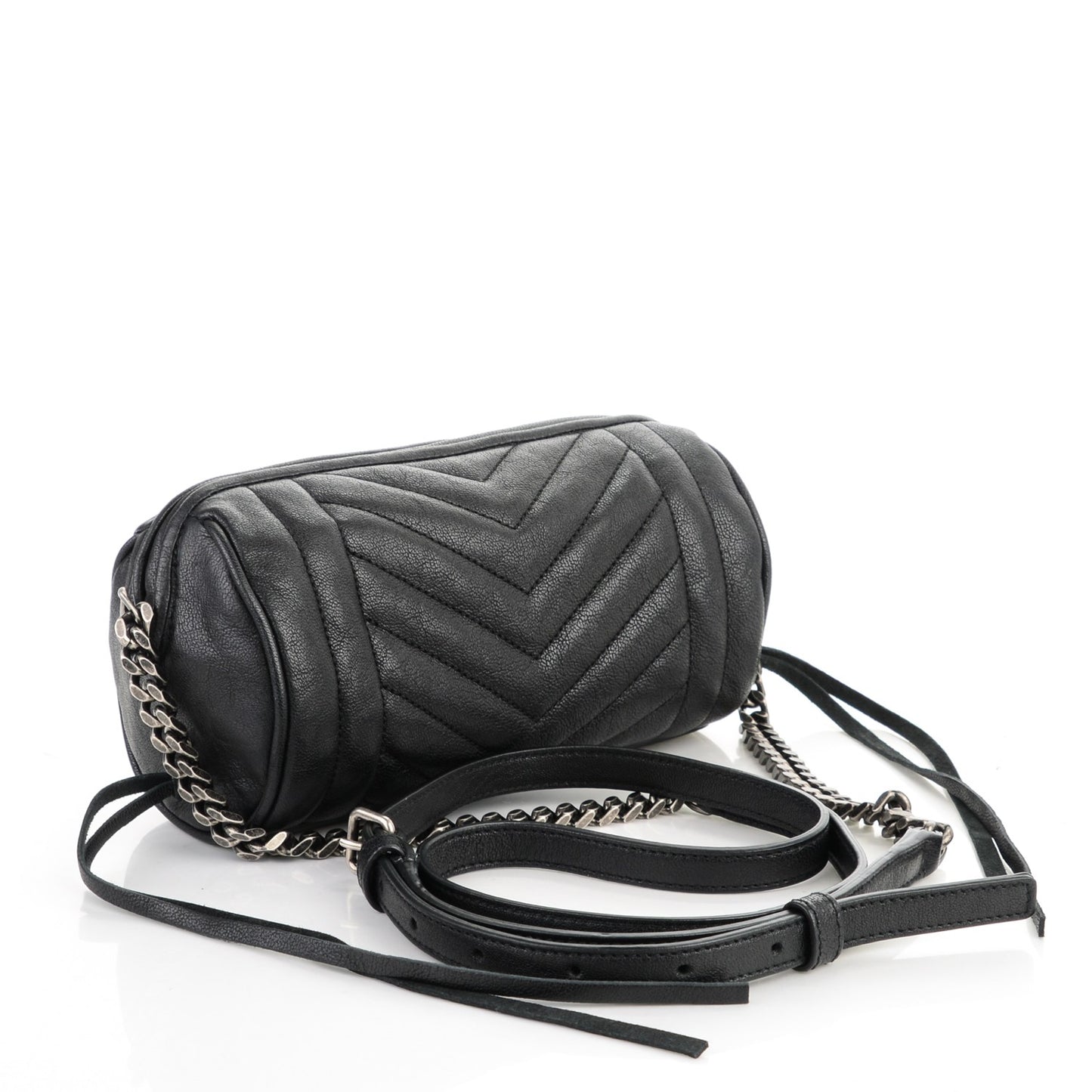 Lambskin Matelasse Monogram East West Rider Bag Black