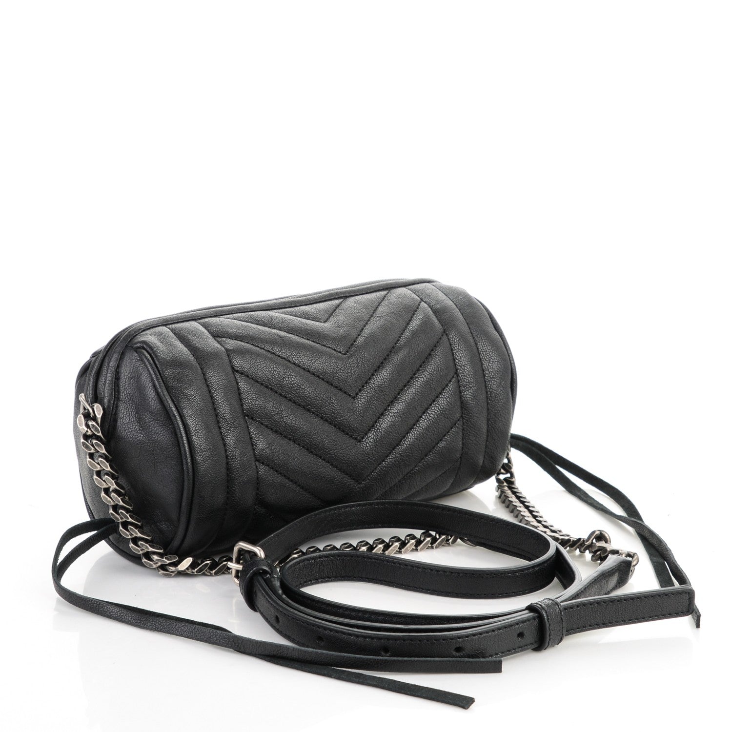 Saint Laurent Lambskin Matelasse Monogram East West Rider Bag Black 3 of 7