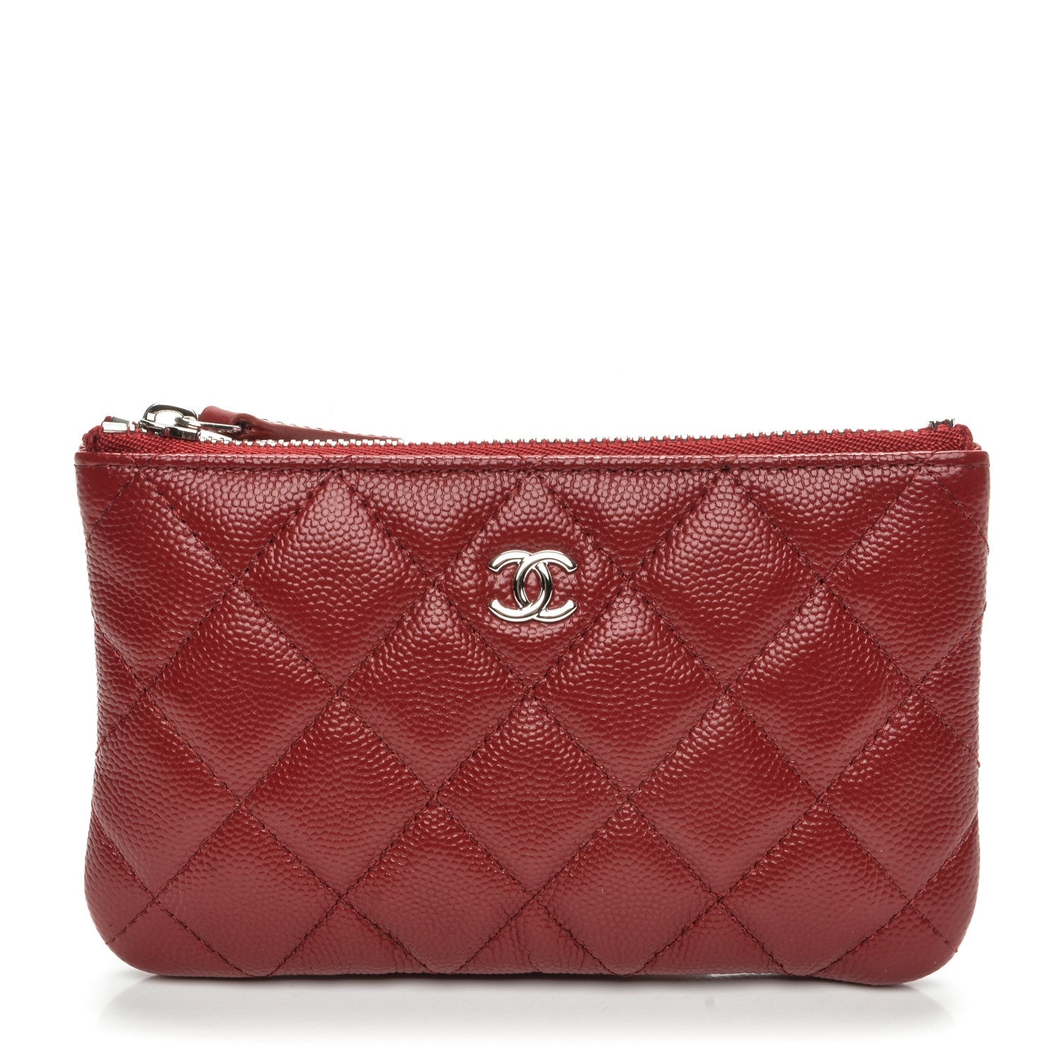 Chanel Caviar Quilted Small Cosmetic Case Dark Red 1 of 7