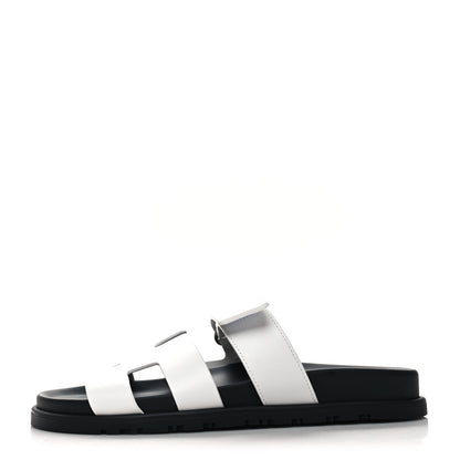 Hermes Calfskin Womens Chypre Sandals 37 White 1 of 8