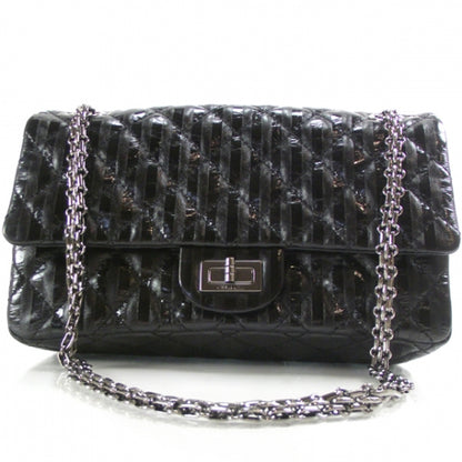 Chanel Striped Accordion Reissue Metallic Black 1 of 8