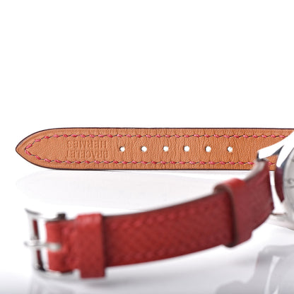 Hermes Stainless Steel Epsom 25mm Slim d'Quartz Watch Rouge Casaque 7 of 8