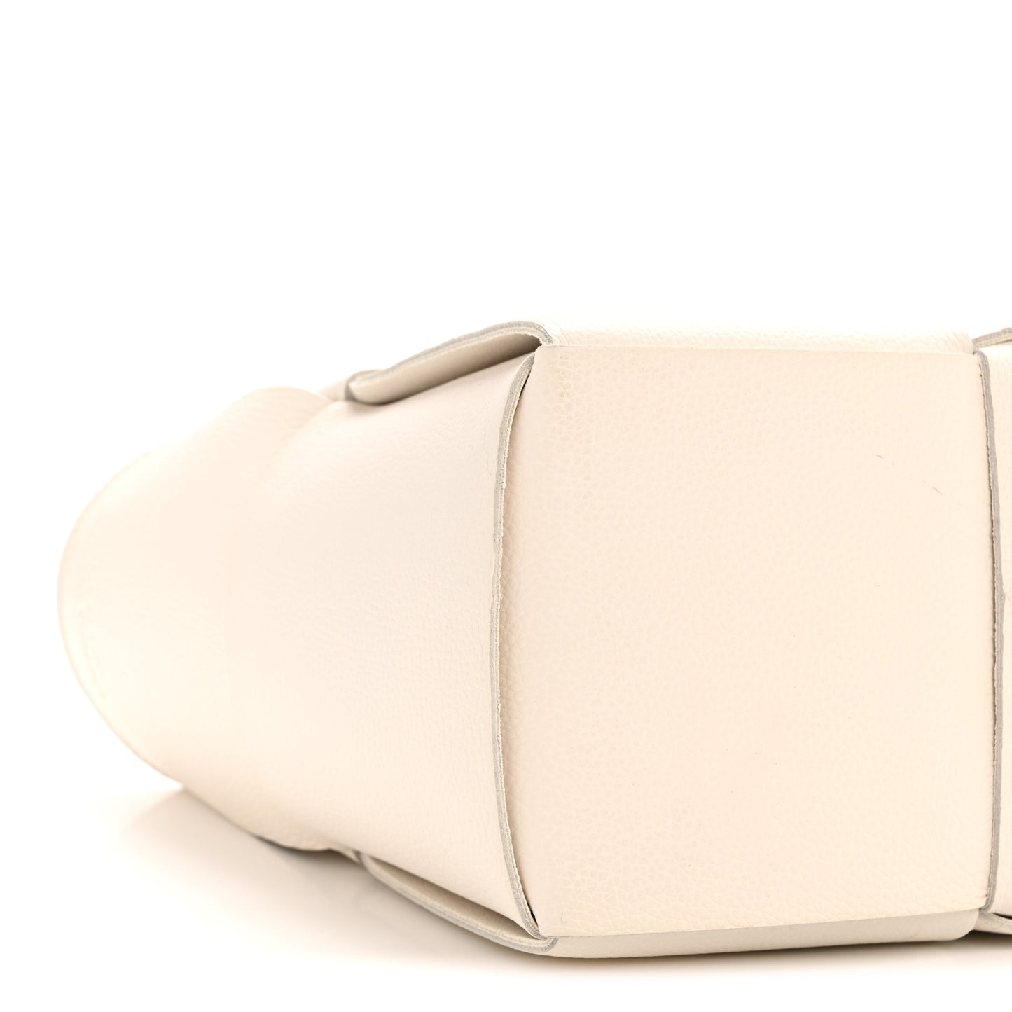 Grained Calfskin Maxi Intrecciato Small Arco Tote White