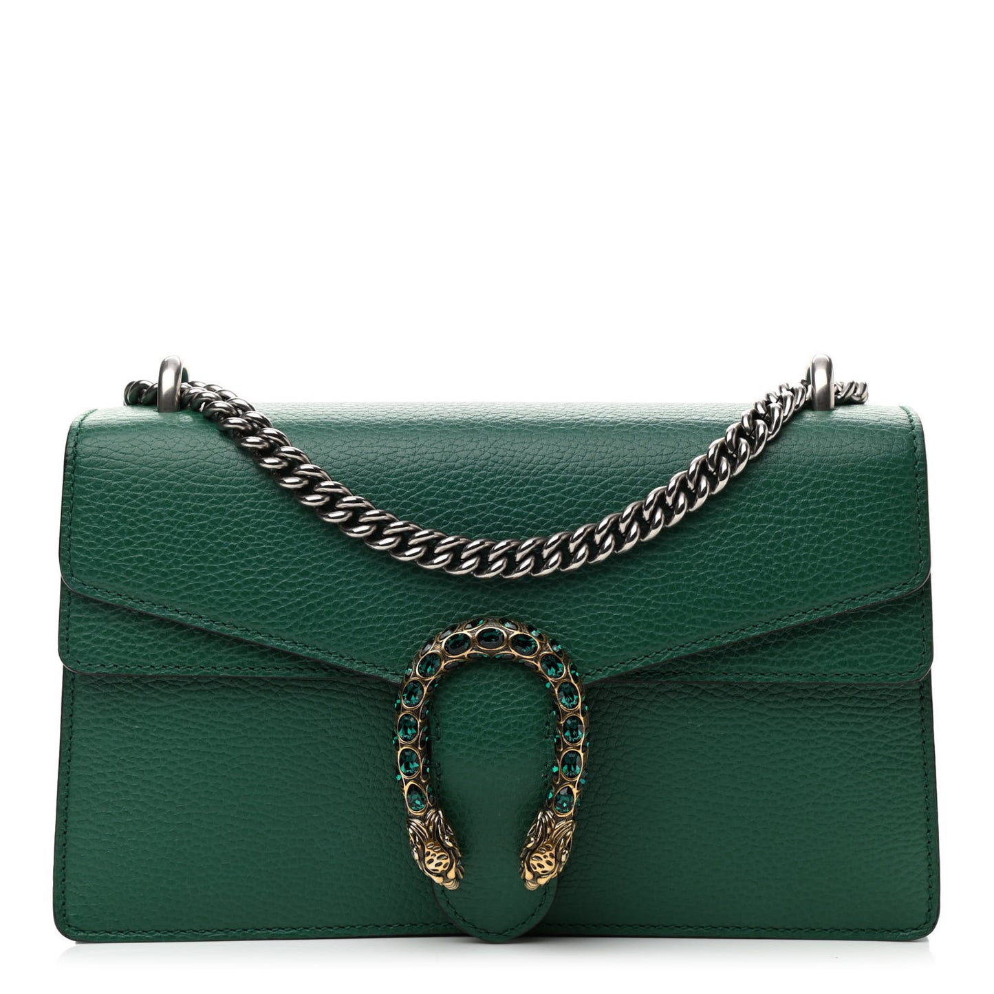 Pebbled Calfskin Small Dionysus Shoulder Bag Emerald
