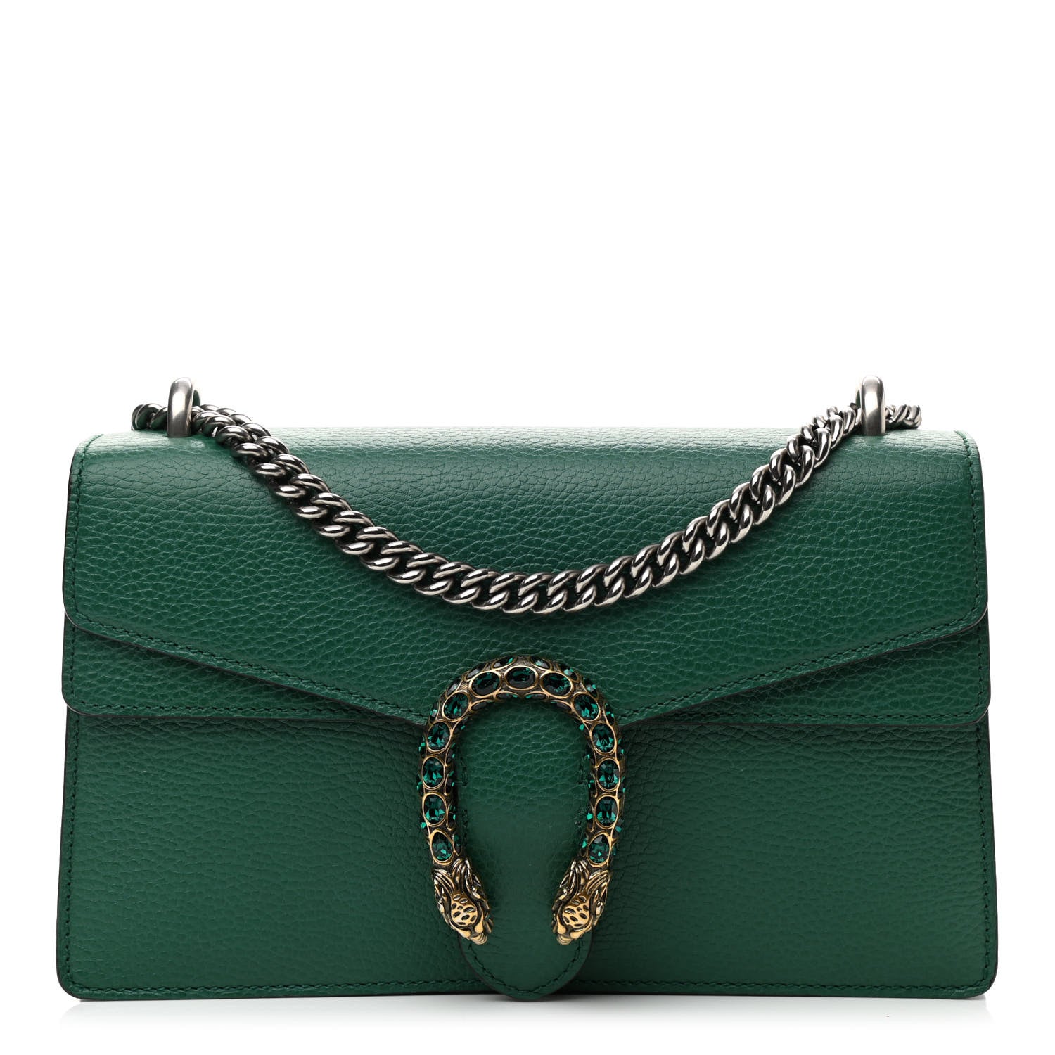 Gucci Pebbled Calfskin Small Dionysus Shoulder Bag Emerald 1 of 11