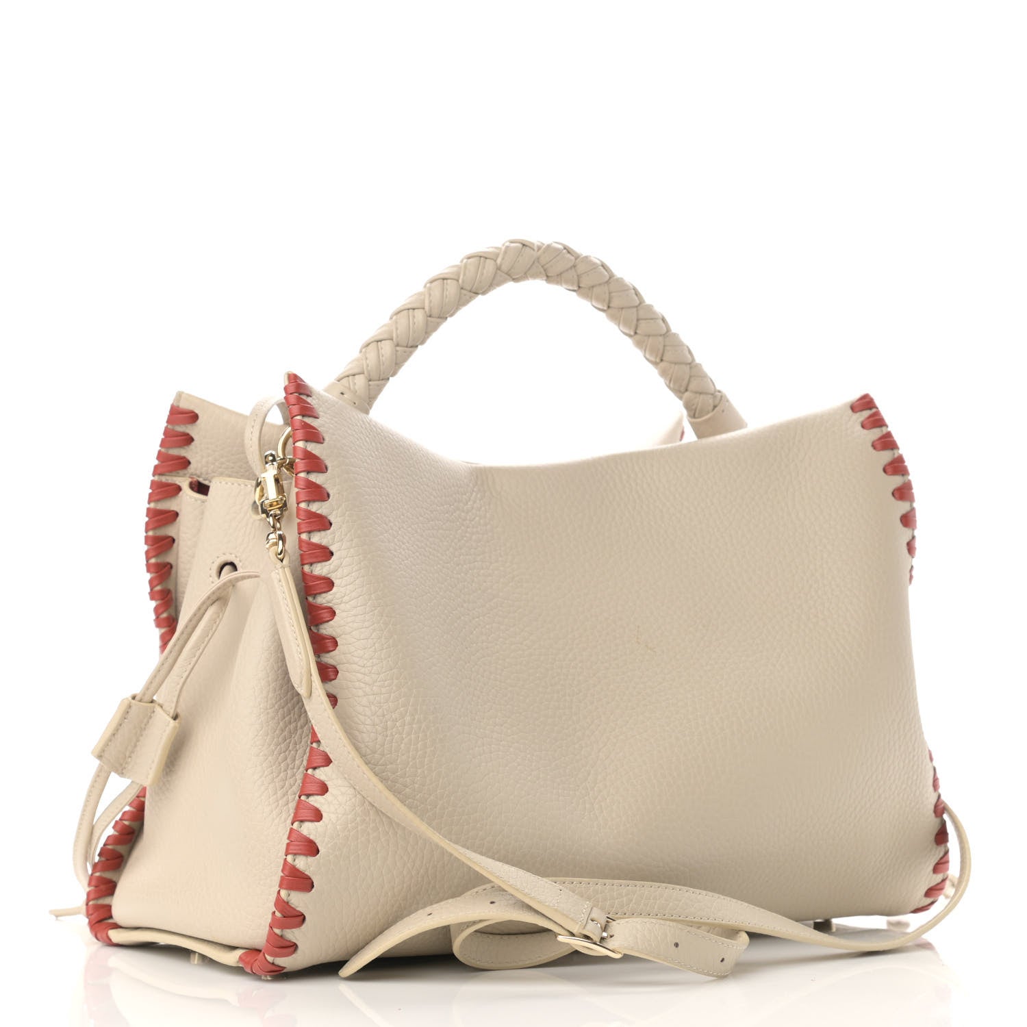 Mulberry Heavy Grain Braided Edge Iris Tote Chalk 3 of 15