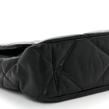 Chanel Shiny Goatskin Quilted Large Chanel 19 Flap Black 9 of 11