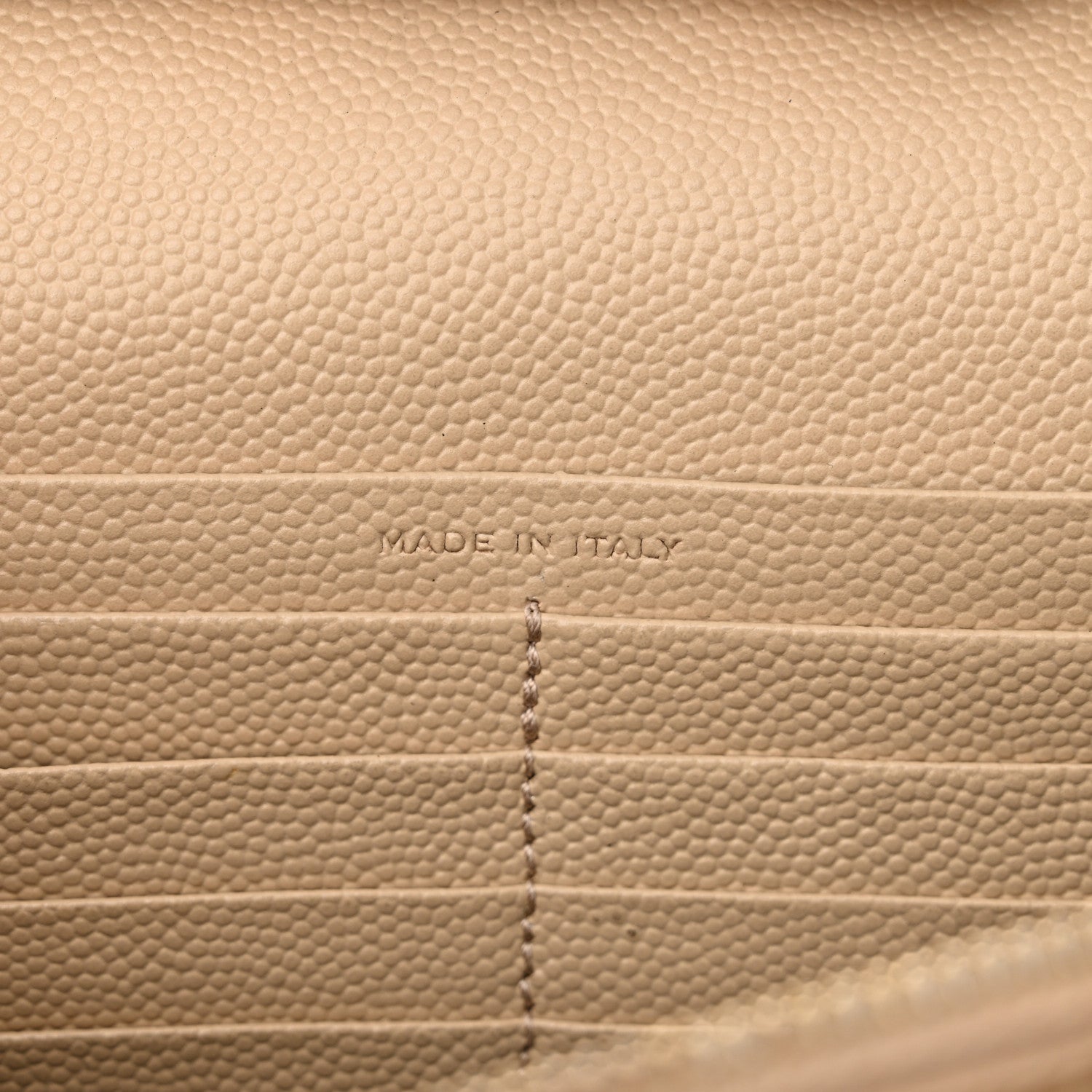 Saint Laurent Grain De Poudre Matelasse Chevron Monogram Chain Wallet Deep Beige 6 of 20