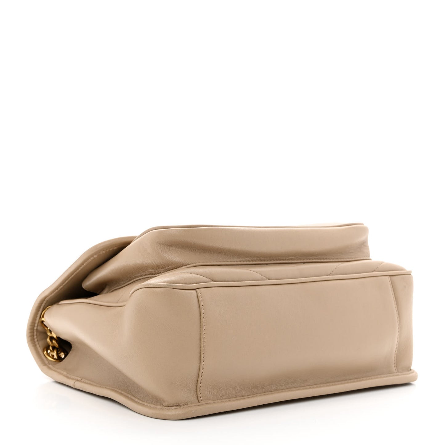 Lambskin Matelasse Monogram Medium Niki Chain Satchel Dark Beige