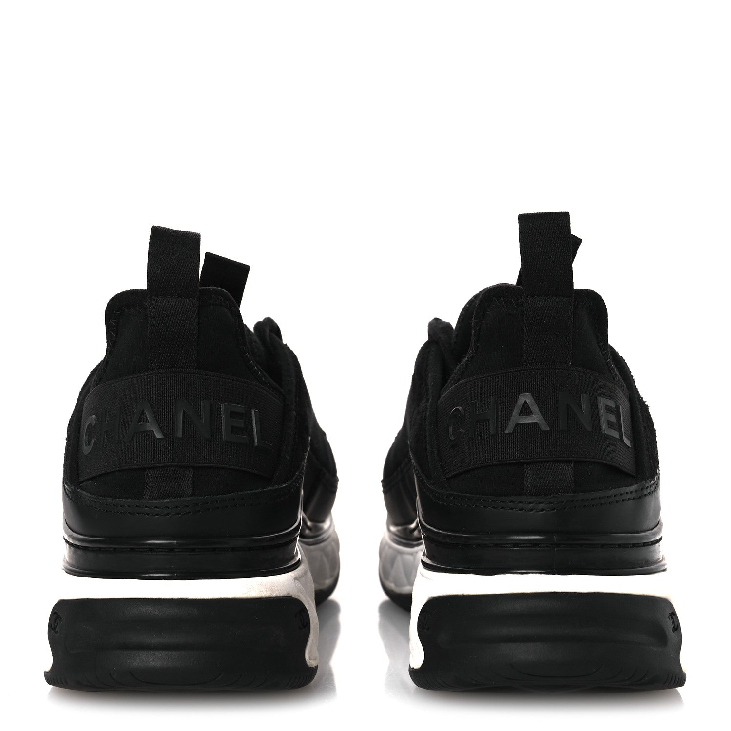 Chanel Velvet Calfskin Mixed Fibers CC Sneakers 38.5 Black 6 of 15
