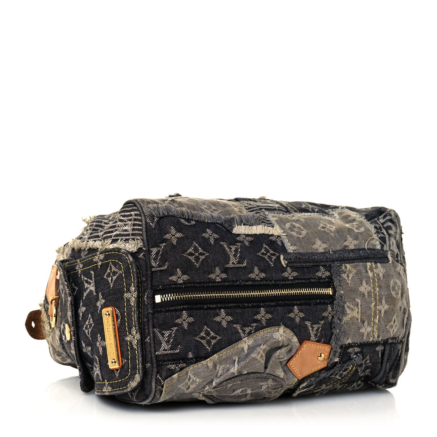 Louis Vuitton Denim Patchwork Speedy 30 Blue 3 of 14