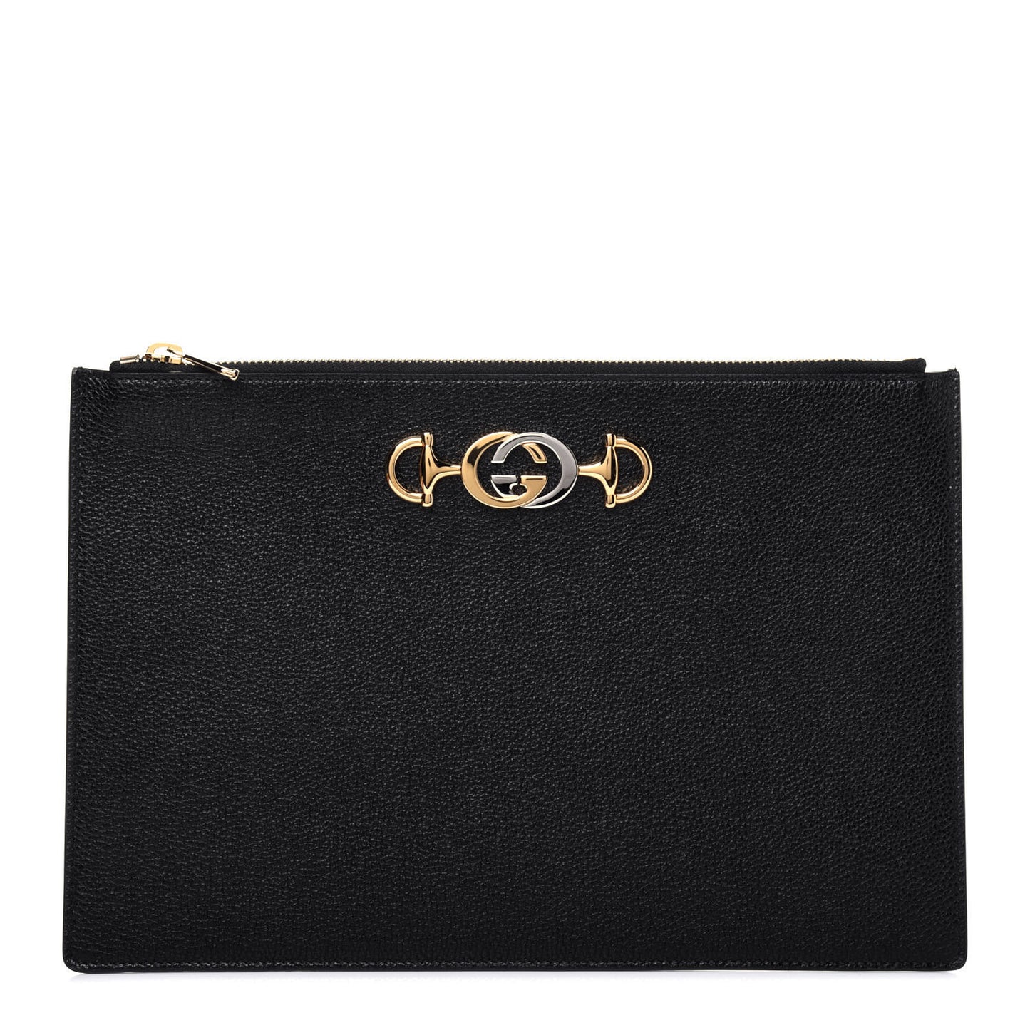 Grainy Calfskin Zumi Pouch Black