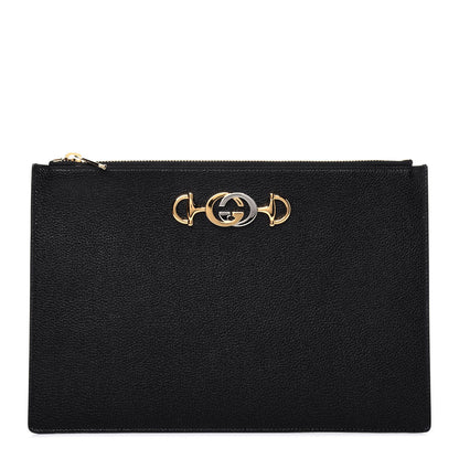Gucci Grainy Calfskin Zumi Pouch Black 1 of 13