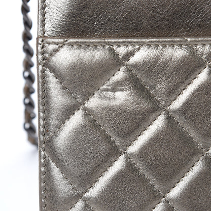Chanel Metallic Calfskin Quilted Boy Wallet On Chain WOC Gold 17 of 18
