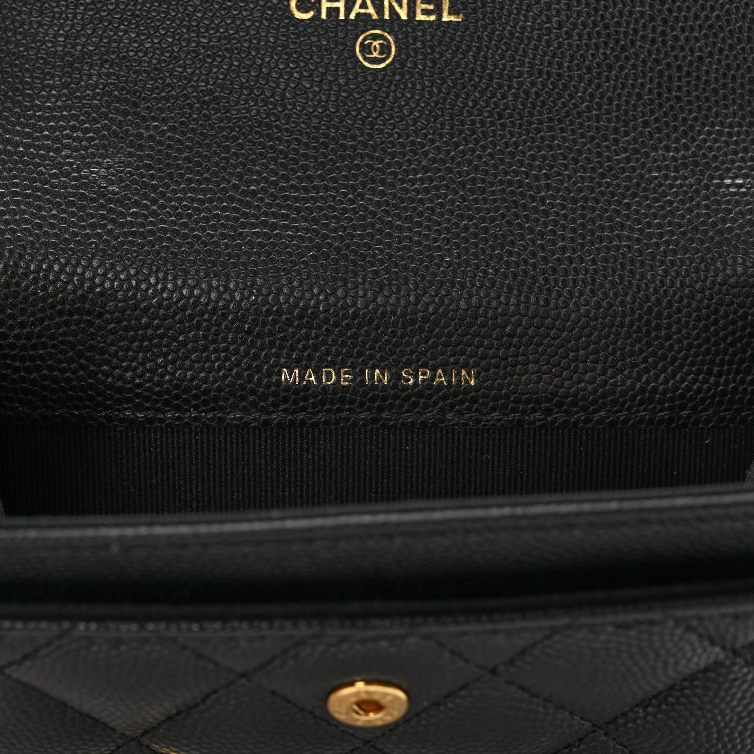 Chanel Caviar Quilted Enamel Coco Casino Flap Card Holder Wallet Black 7 of 10