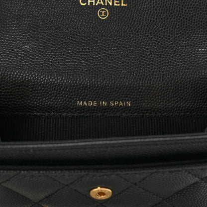 Chanel Caviar Quilted Enamel Coco Casino Flap Card Holder Wallet Black 7 of 10