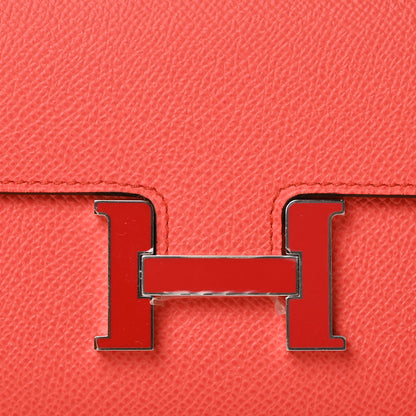 Hermes Epsom Enamel Constance Wallet To Go Rose Texas Rouge De Coeur 8 of 10