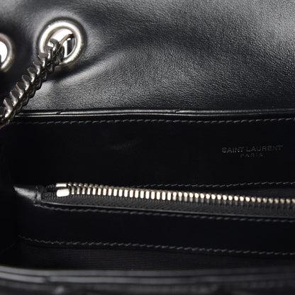Saint Laurent Calfskin Y Quilted Monogram Medium Loulou Chain Satchel Black 9 of 13
