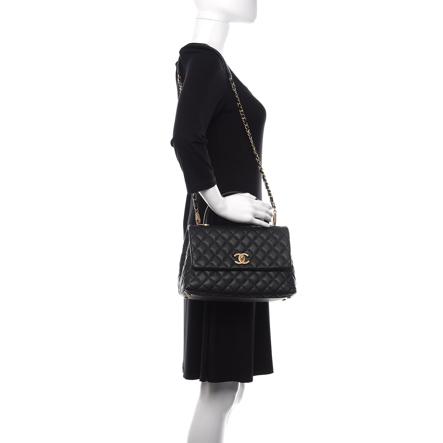 Chanel Caviar Quilted Small Coco Handle Flap Black 2 of 11