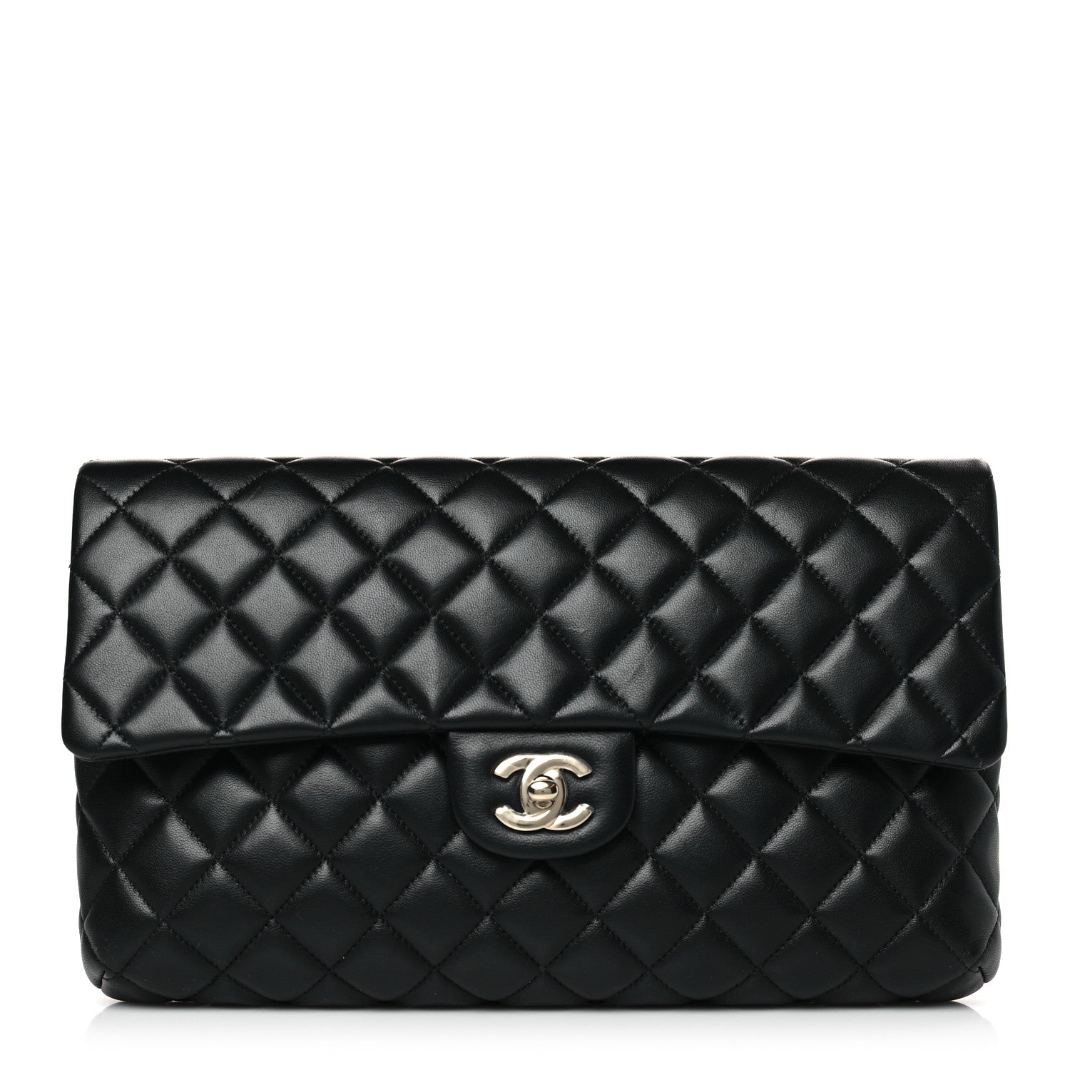 Chanel Lambskin Quilted Flap Clutch Black 1 of 9