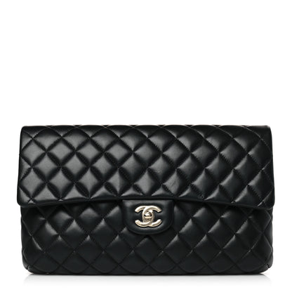 Chanel Lambskin Quilted Flap Clutch Black 1 of 9