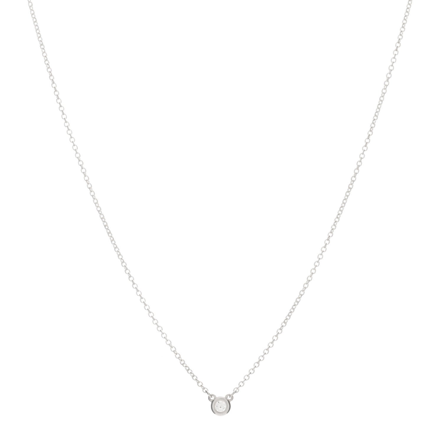 Tiffany Sterling Silver Diamond .07ct Elsa Peretti Diamonds by the Yard Pendant Necklace 1 of 3