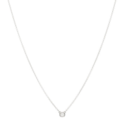 Tiffany Sterling Silver Diamond .07ct Elsa Peretti Diamonds by the Yard Pendant Necklace 1 of 3