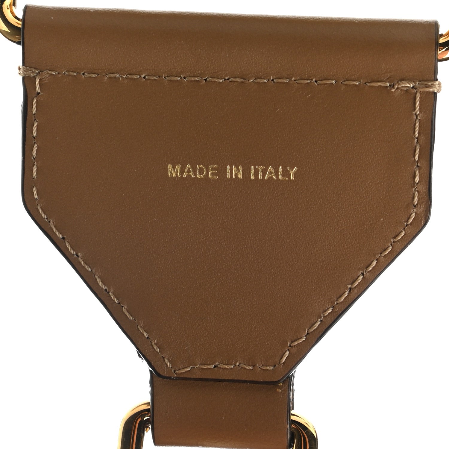 Fendi Cannete Ribbon Poly Vitello King Logo Adjustable Strap You Miele Scuro Black Minos 5 of 5