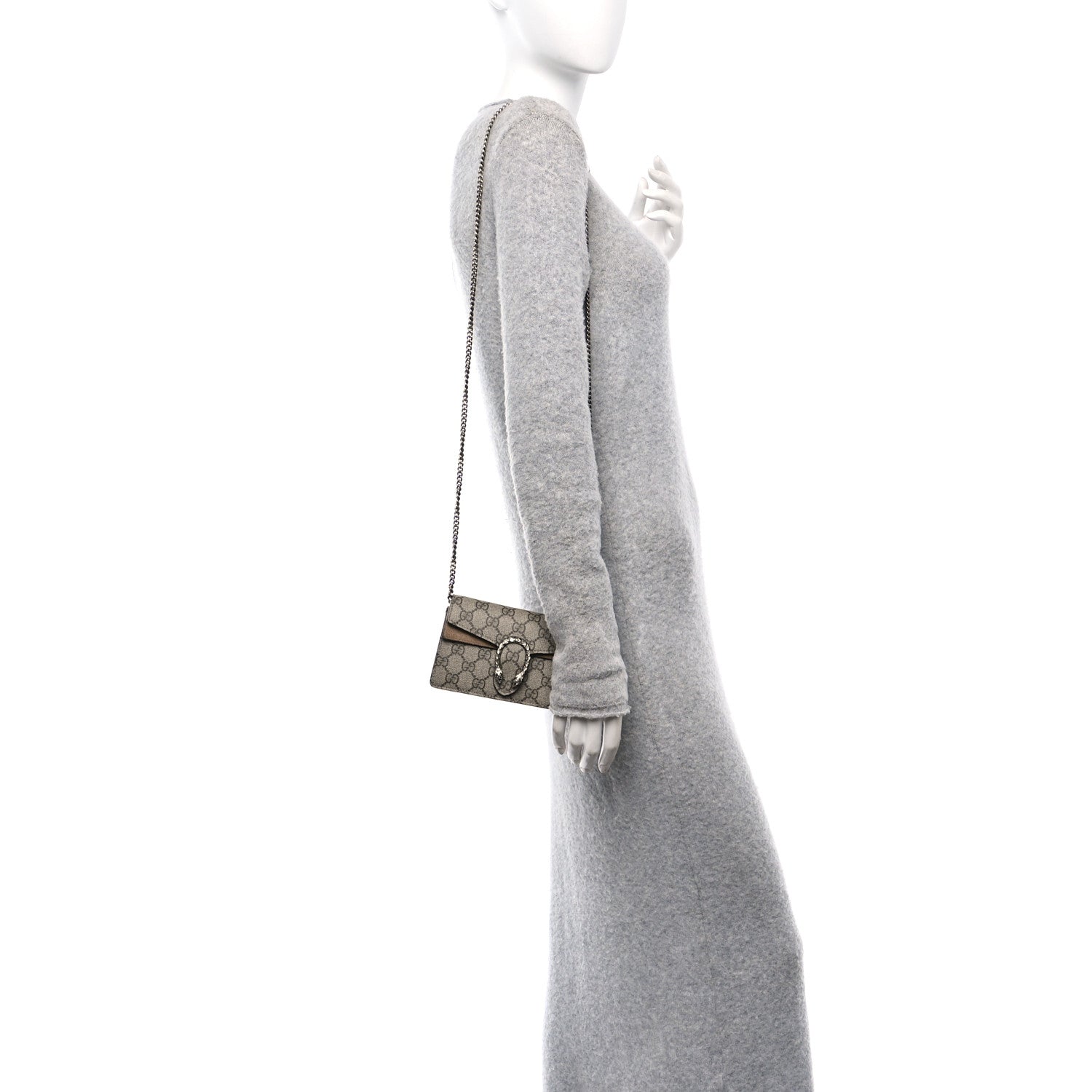 Gucci GG Supreme Monogram Super Mini Dionysus Shoulder Bag Taupe 2 of 9