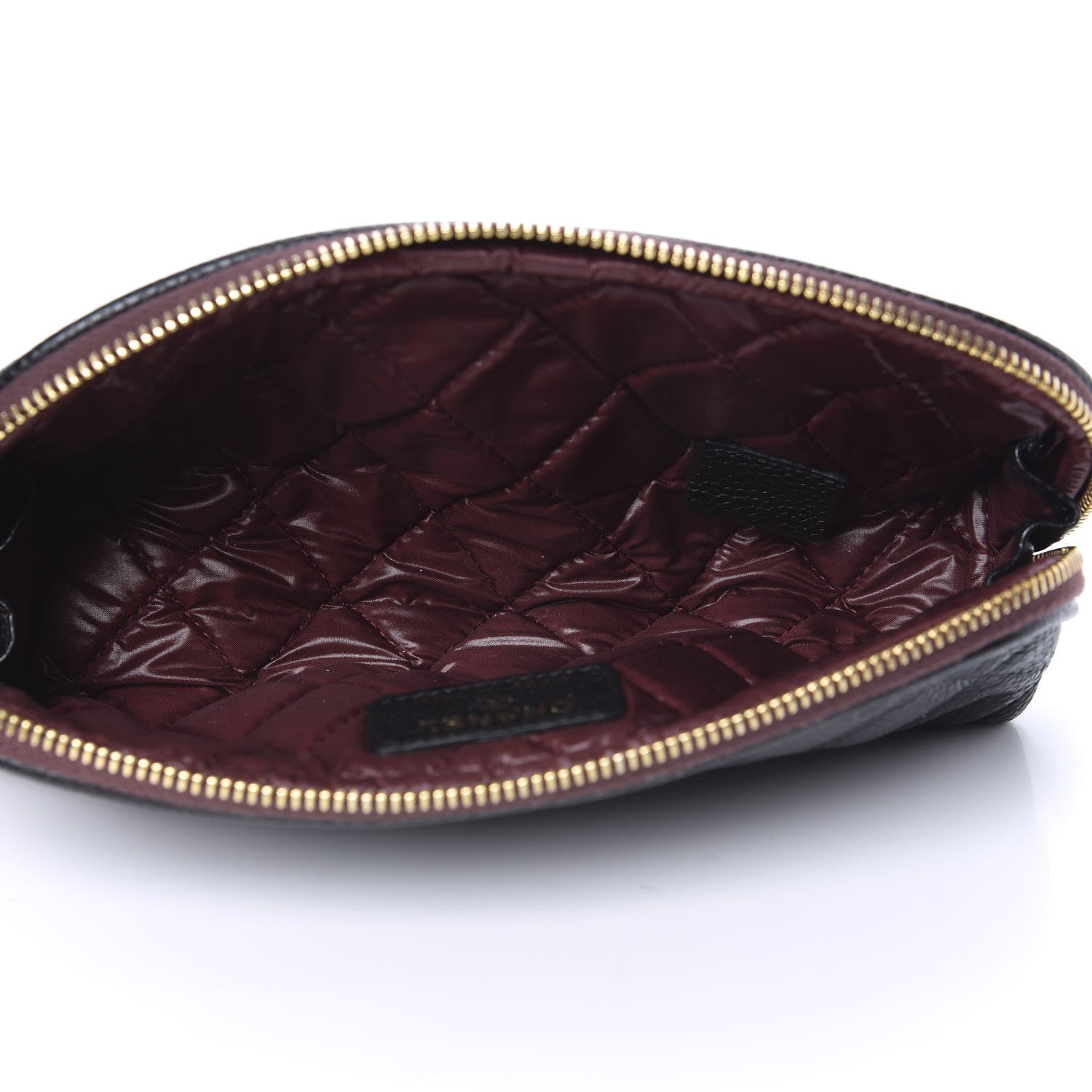 Chanel Caviar Quilted Long Cosmetic Case Black 5 of 9