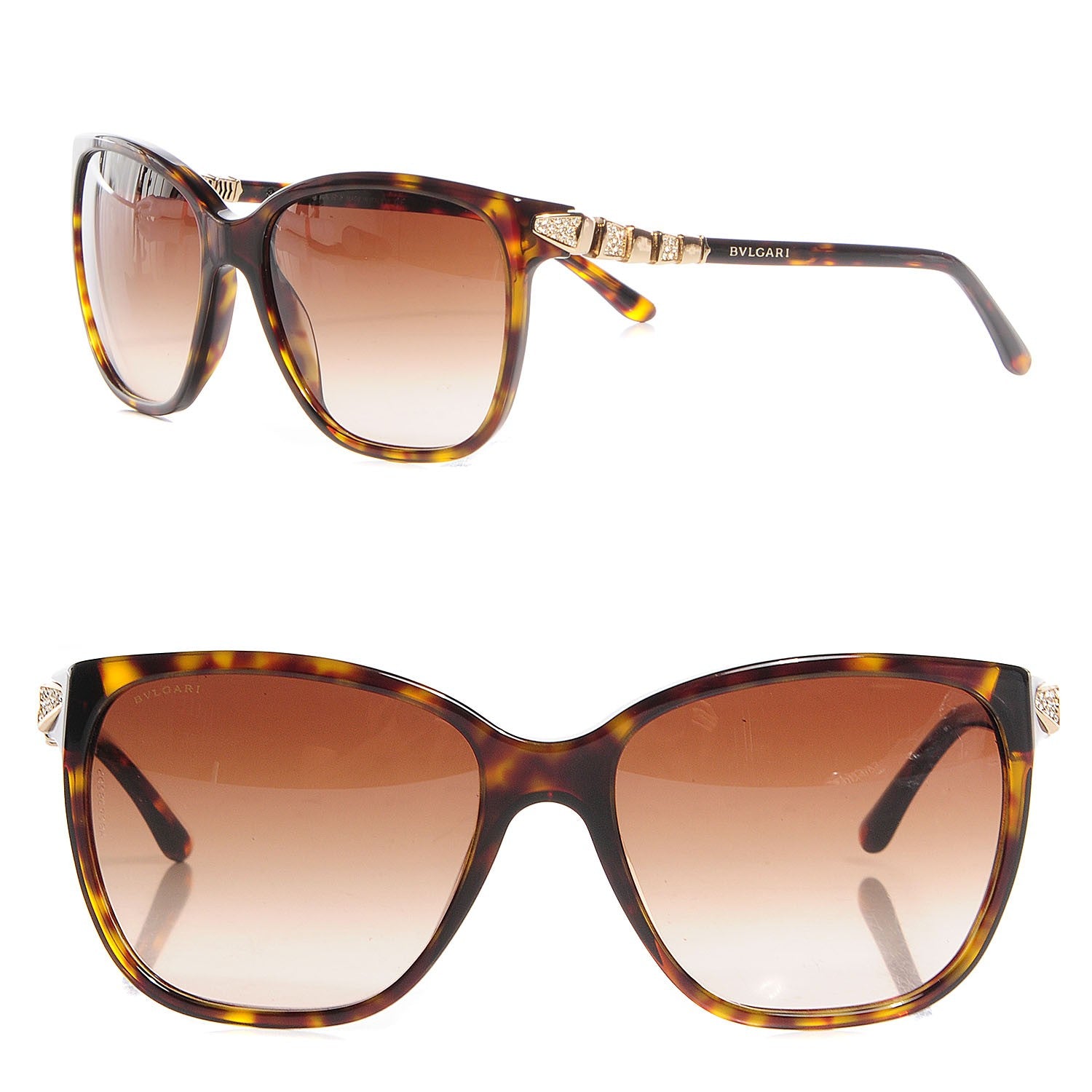 Bulgari Crystal Sunglasses 8136-B Brown 1 of 8