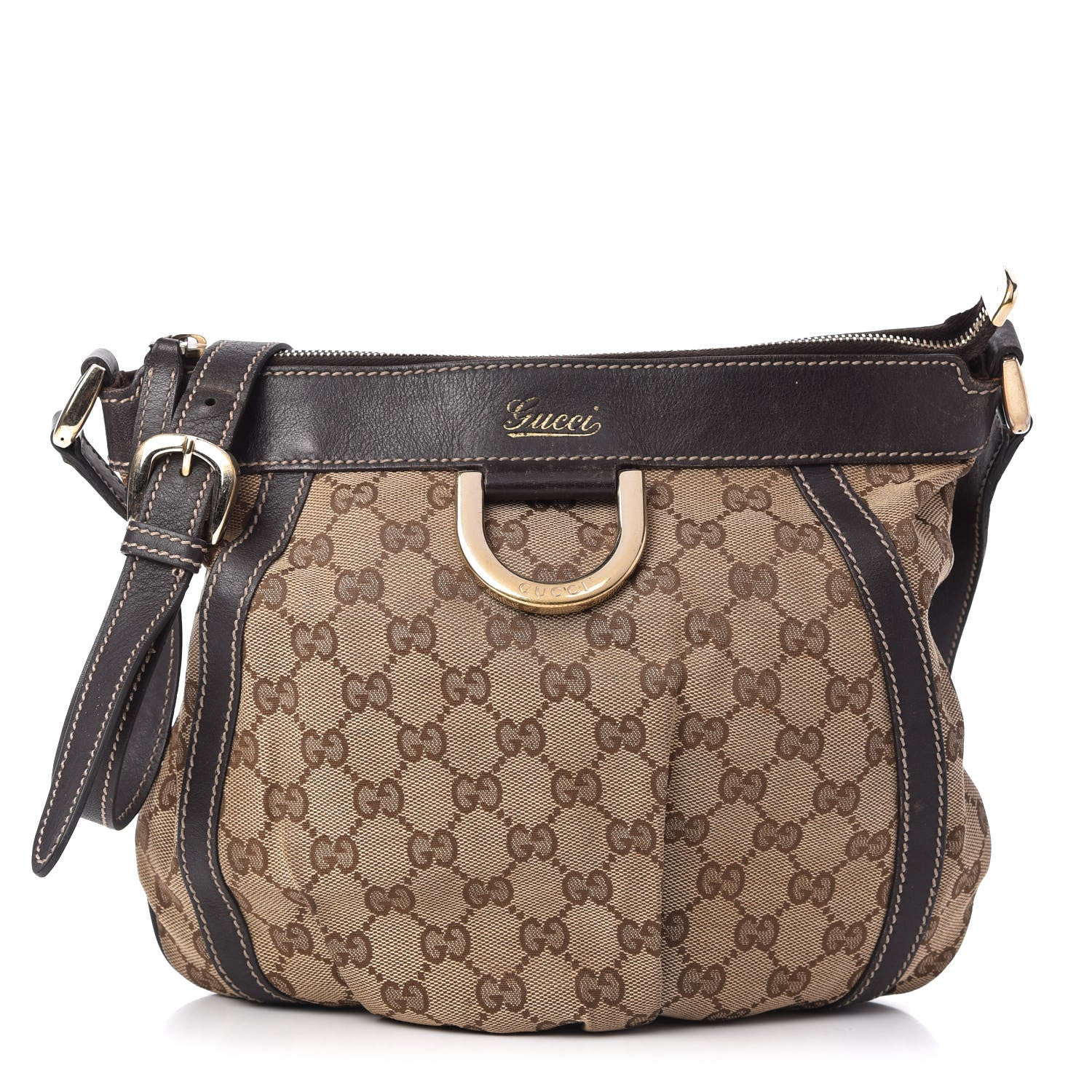 Gucci Monogram Small D Gold Ring Messenger Dark Brown 1 of 10